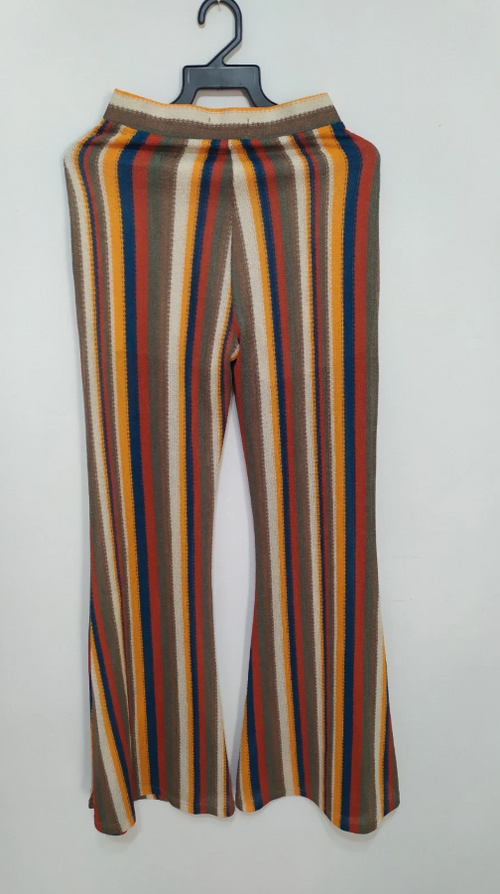 Bershka striped knit 2 piece set top and flared pants.Size M. Boho.